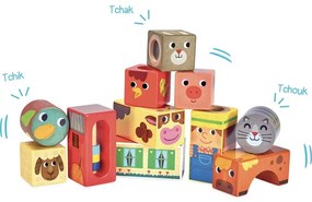 Vilac – drevené hrkotajúce kocky Farma