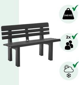 Záhradná lavica GENZIANA, 110x52x71cm, antracitová I.P.A.E-Progarden