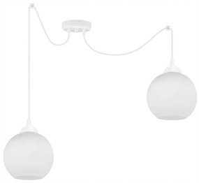 Závesné svietidlo ELIZA SPIDER, 2x biele sklenené tienidlo (výber z 2 farieb konštrukcie)