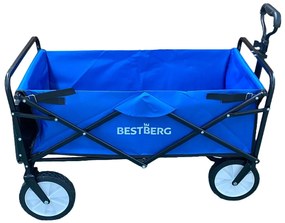 BestBerg BBBW-10BE skladací záhradný / plážový vozík / nosnosť 70 kg / modrý