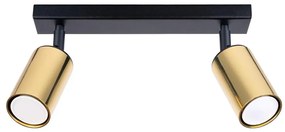 Sollux SL.1383 - Bodové svietidlo WINX 2xGU10/10W/230V čierna/zlatá SLX1130