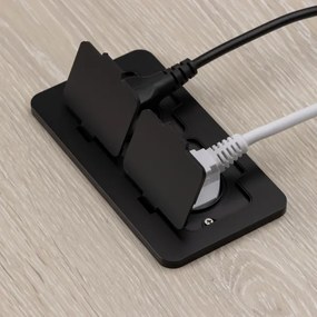 Solight 5B323B - Vonkajšia vstavaná podlahová dvojzásuvka IP55 čierna obdĺžnikový