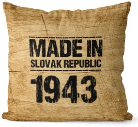 Vankúš Made In + rok (Veľkosť: 55 x 55 cm, rok: 1943)