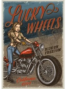 Ceduľa Motorcycles - Lucky Wheels