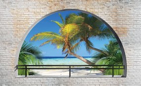 Fototapeta - Pohľad na palmy (254x184 cm)