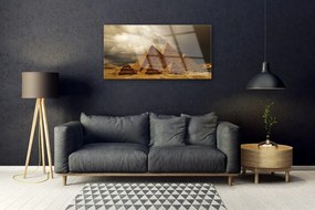 Obraz na skle Pyramídy architektúra 140x70 cm