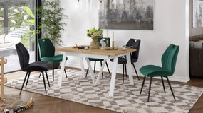 AVERY Dub Artisan / biela spodná časť - LOFTOVÝ / PRIEMYSELNÝ STÔL DO OBÝVAČKY/ JEDÁLNE ROZKLADACÍ DO 330 cm!