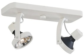 Dizajnový stropný reflektor biely GU10 70mm 2-svetelný nastaviteľný - Vo