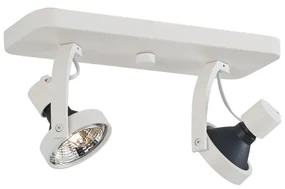 Dizajnový stropný reflektor biely GU10 70mm 2-svetelný nastaviteľný - Vo