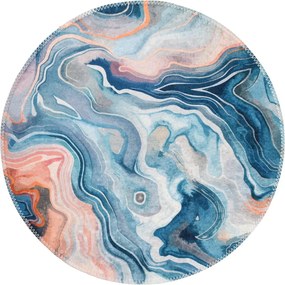 Modrý/ružový prateľný okrúhly koberec ø 120 cm Colors of Joy – Vitaus