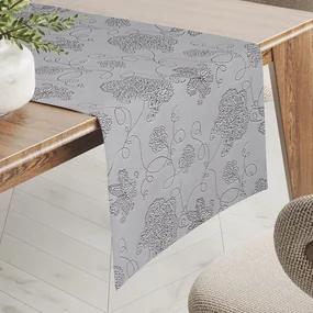 Biante Teflónový behúň na stôl TF-083 Kvetované ornamenty na sivom 20x120 cm