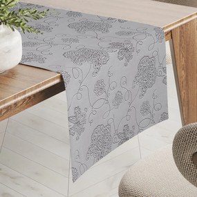 Biante Teflónový behúň na stôl TF-083 Kvetované ornamenty na sivom 35x160 cm