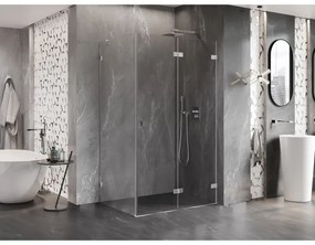 Mexen Lunar-F, 1-krídlový sprchový kút so skladacími dverami, pravý, 95 x 80 cm, 8mm číre sklo, chrómový profil, 836-095-080-01-00-P