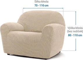 Super strečové poťahy NIAGARA smotanová kreslo (š. 70 - 110 cm)