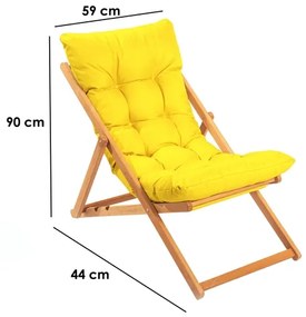 Záhradné lehátko žlté/buk