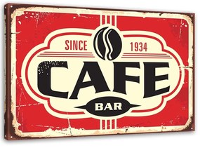 Obraz na plátně Retro plakát Sign Cafe - 100x70 cm