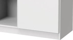 Široká komoda Joker, biela/sivý betón