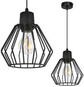 Závesné svietidlo Nuvola 2, 1x čierne drôtené tienidlo