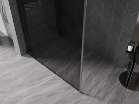 Mexen Kioto-F, sprchová zástena s rámom 70 x 202 cm, 8 mm grafit, grafitový profil, 800-070-104-66-40