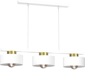 Luster na lanku MARTI 3xE27/15W/230V biela/zlatá