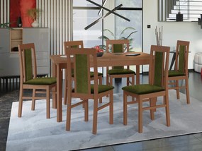 Rozkladací stôl so 6 stoličkami - AL34, Morenie: jelša, Poťahové látky: Zetta 297