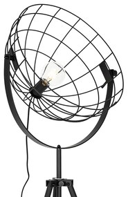 Priemyselná trojnohá stojaca lampa čierna 50 cm nastaviteľná - Hanze