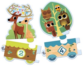 Puzzle - Učím sa počítať s lesnými zvieratkami