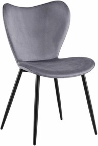 Jedálenská stolička Maika zamat - tmavosivá