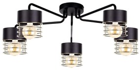 Keter Lighting Prisadený luster ROY 5xE27/60W/230V čierna NA0339