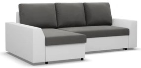 Rohová rozkladacia sedačka LUGO tmavosivá / biela