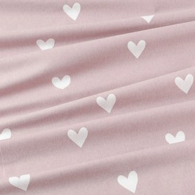 Goldea flanelová látka - srdiečka na púdrovo ružovom 240 cm