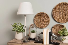 Drevený okrúhly podnos so skleneným poklopom s povrazom - 17 * 17 * 28 cm