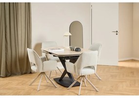 Béžové čalúnené jedálenské kreslo s podrúčkami Graham – Actona