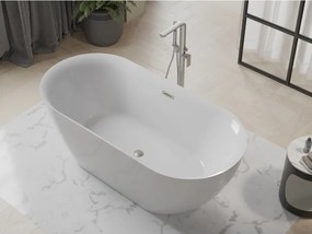 Mexen Roxy, voľne stojaca vaňa 170 x 80 cm, biela, brúsená oceľ prepad, 51201708000-97