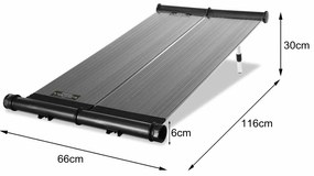 InternetovaZahrada Solárny panel na ohrev vody 116x66x6 cm - antracit