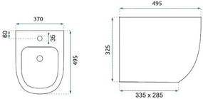 Rea, Sada závesnej WC misy REA CARLO Flat Mini Rimless + závesného Bidetu REA CARLO Mini, KPL-C2760