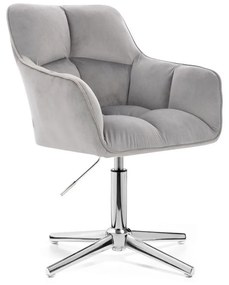 LuxuryForm DESIGN Kreslo AMALFI VELUR na striebornom kríži - svetlosivé