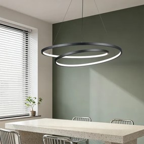Brilagi-LED Stmievateľný závesný luster TWISTER LED/105W/230V pr.100 cm čierny + diaľkové ovládanie