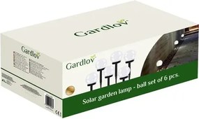 Gardlov Sada solárnych záhradných lámp - guľa - 6 ks