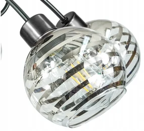 BERGE Sklenená LED závesná lampa 5xE27 - okrúhle horizontálne pruhy