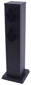 Milagro Vonkajší zásuvkový stĺpik 2Z SCHUKO 230V IP44 40 cm čierna MI2423