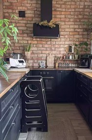 Montessori učiaca detská veža stredná čierna