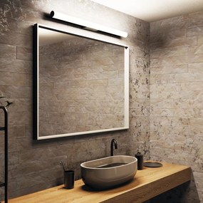 Čierne nástenné svietidlo SULION Caspio, dĺžka 90 cm