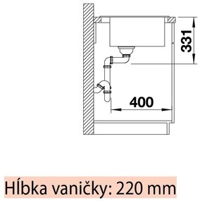 Blanco Pleon 5, silgranitový drez 515x510x220 mm, 1-komorový, tmavá hnedá, BLA-521677