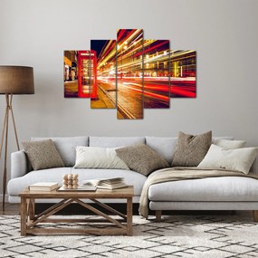 Obraz - červená telefónna búdka (150x105 cm)