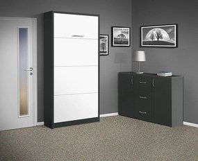 Nabytekmorava Sklápacia posteľ VS 3054 P - 200x90 cm farba lamina: buk/biele dvere