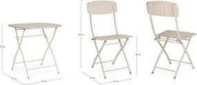 Béžová oceľová záhradná jedálenská súprava pre 2 Yvonne – Bizzotto