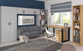 Písací stôl LUGANO 138 cm s kovovými nohami Farba: Dub artisan