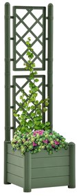 Záhradný kvetináč s mriežkou 43x43x142 cm PP zelený 313982