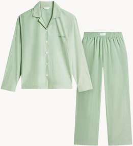 Dlhé pruhované pyžamo Green Striped